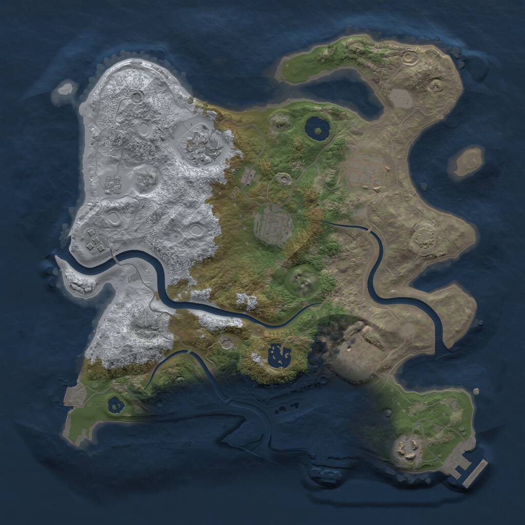 Rust Map: Procedural Map, Size: 3200, Seed: 1596558963, 13 Monuments