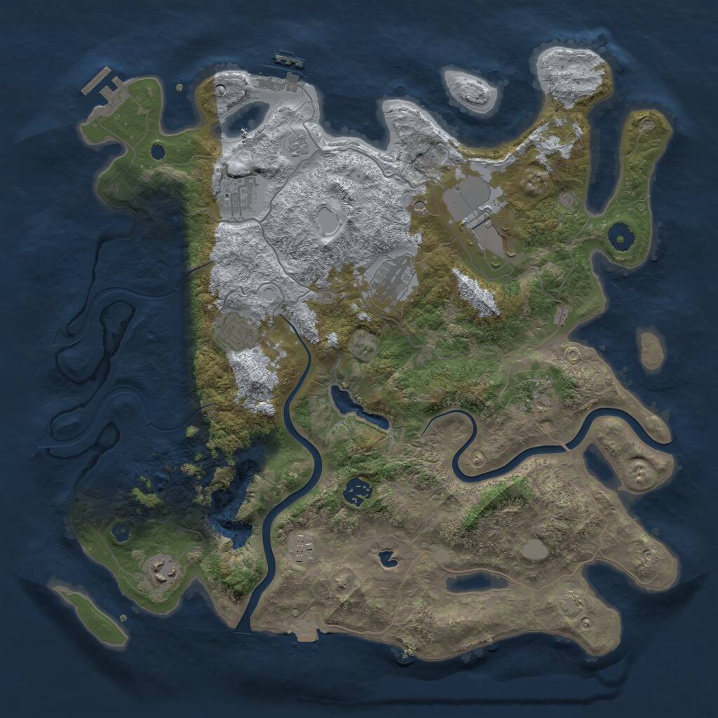 Rust Map: Procedural Map, Size: 4000, Seed: 177599179, 14 Monuments