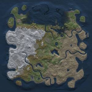 Thumbnail Rust Map: Procedural Map, Size: 4500, Seed: 1287450687, 17 Monuments