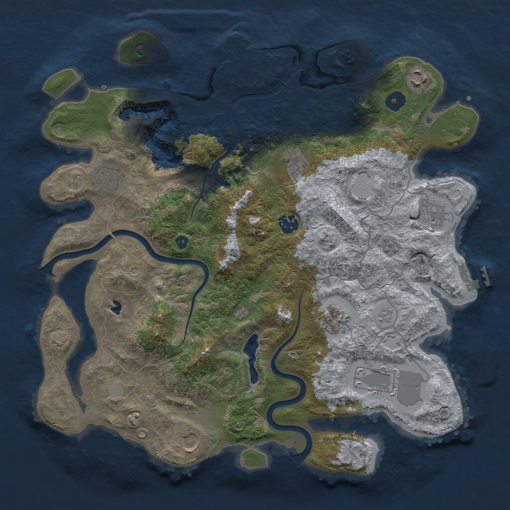 Rust Map: Procedural Map, Size: 4000, Seed: 1741337886, 15 Monuments