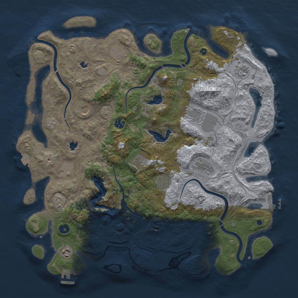 Rust Map: Procedural Map, Size: 4500, Seed: 1516369612, 17 Monuments
