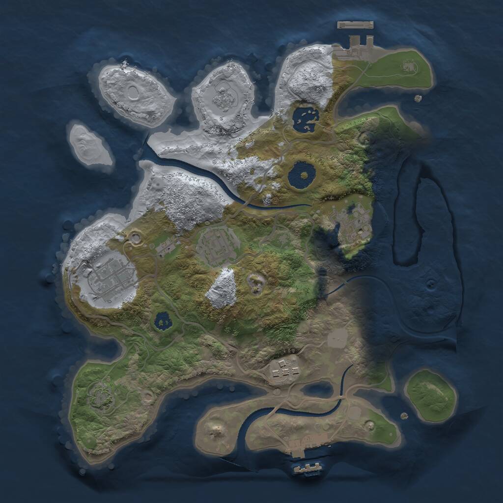 Rust Map: Procedural Map, Size: 2800, Seed: 284117098, 10 Monuments