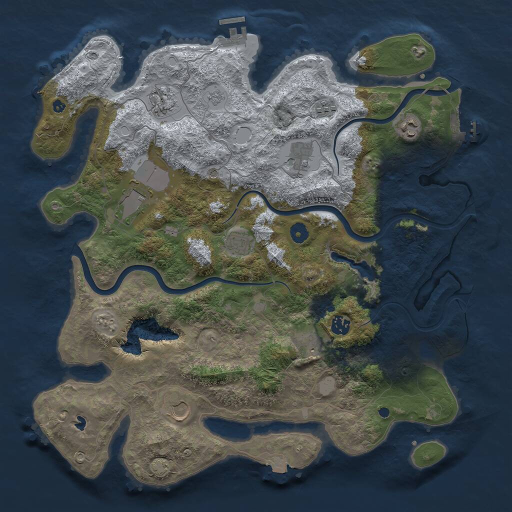Rust Map: Procedural Map, Size: 4000, Seed: 1019315550, 15 Monuments