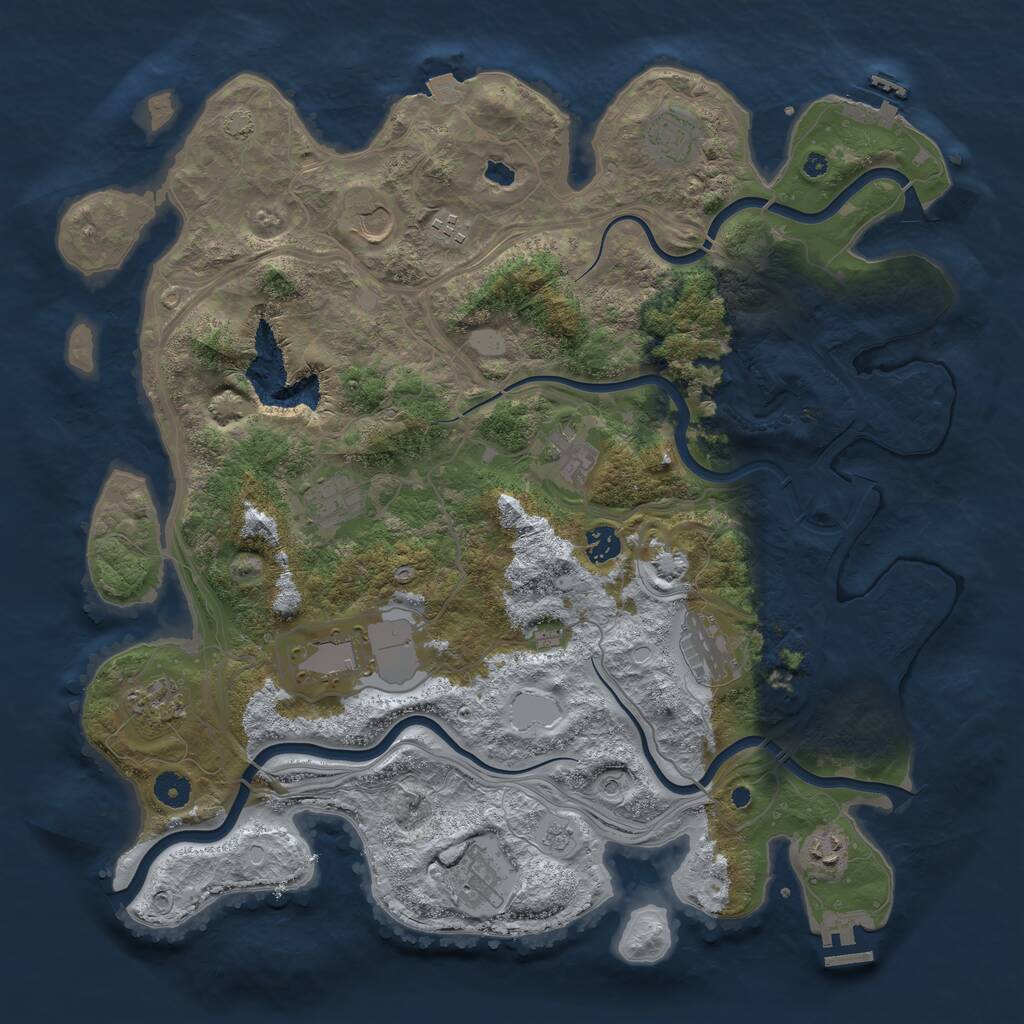 Rust Map: Procedural Map, Size: 4250, Seed: 133224380, 17 Monuments
