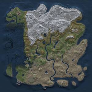 Thumbnail Rust Map: Procedural Map, Size: 4500, Seed: 1160779608, 17 Monuments