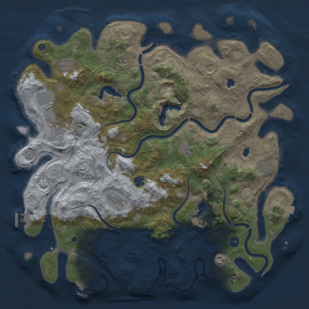 Rust Map: Procedural Map, Size: 4500, Seed: 1797455794, 17 Monuments
