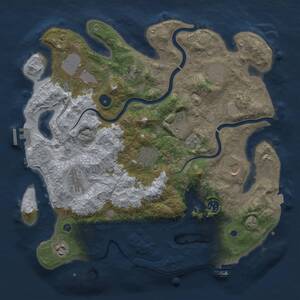 Thumbnail Rust Map: Procedural Map, Size: 3750, Seed: 1006289688, 16 Monuments
