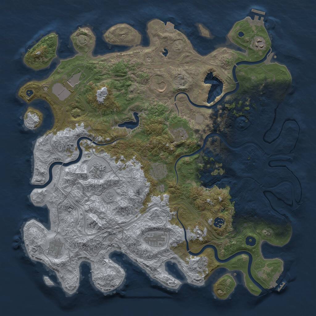 Rust Map: Procedural Map, Size: 4575, Seed: 603046991, 16 Monuments