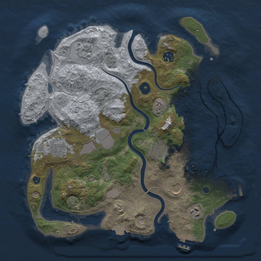 Rust Map: Procedural Map, Size: 3500, Seed: 17072, 14 Monuments