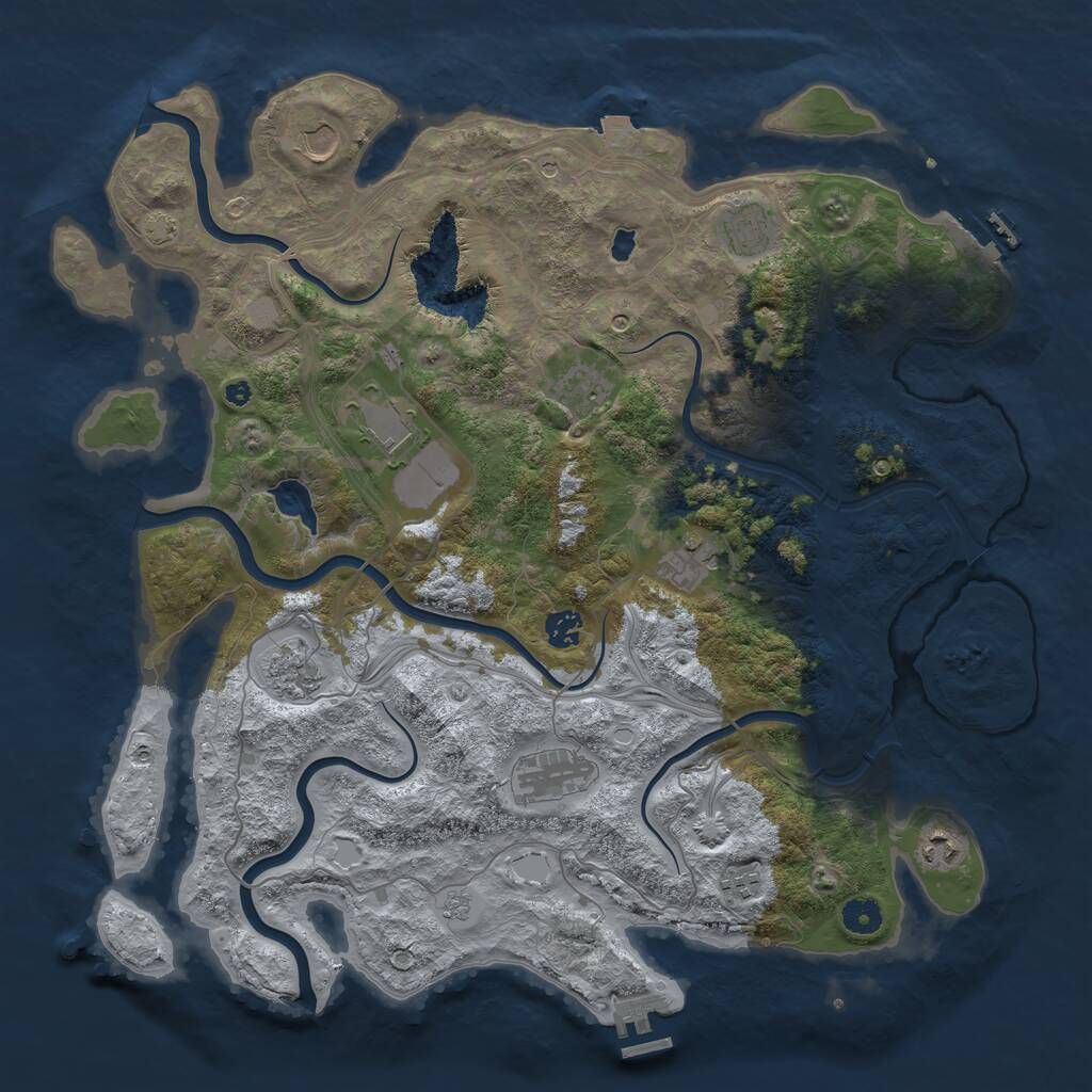 Rust Map: Procedural Map, Size: 4300, Seed: 2141942368, 16 Monuments