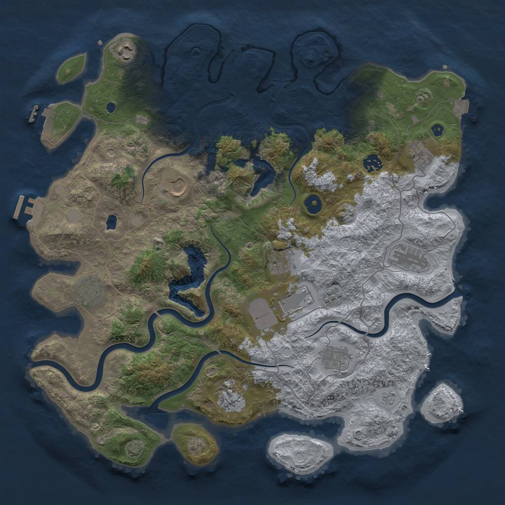 Rust Map: Procedural Map, Size: 4200, Seed: 935467, 17 Monuments