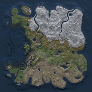 Thumbnail Rust Map: Procedural Map, Size: 4500, Seed: 545400000, 17 Monuments