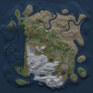 Thumbnail Rust Map: Procedural Map, Size: 3500, Seed: 40862141, 12 Monuments