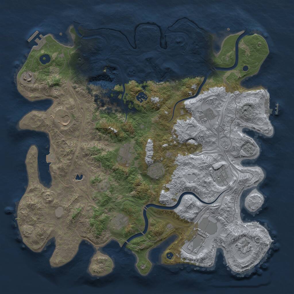 Rust Map: Procedural Map, Size: 4250, Seed: 456456456, 17 Monuments