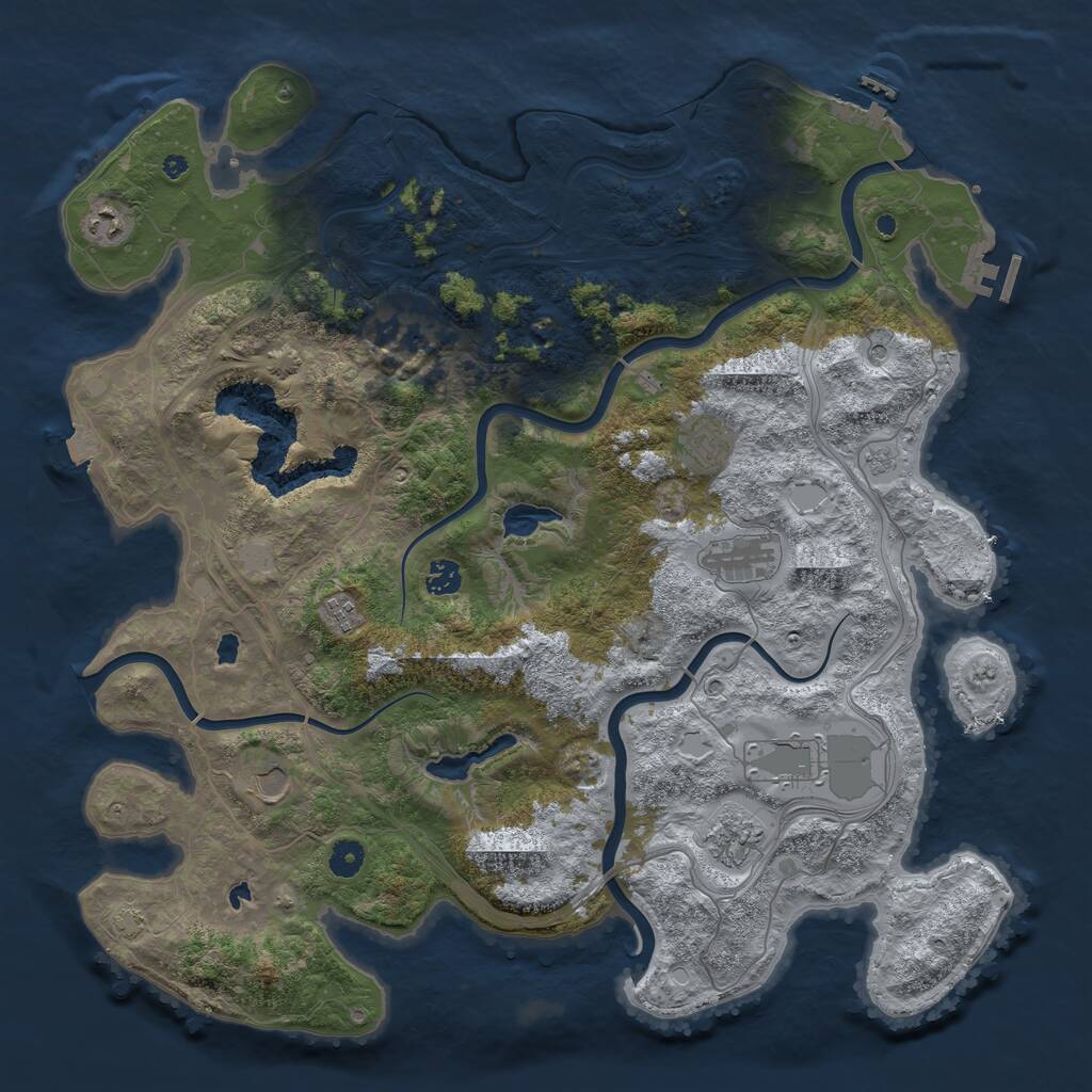 Rust Map: Procedural Map, Size: 4500, Seed: 13595, 15 Monuments