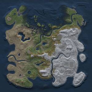 Thumbnail Rust Map: Procedural Map, Size: 4500, Seed: 13595, 15 Monuments