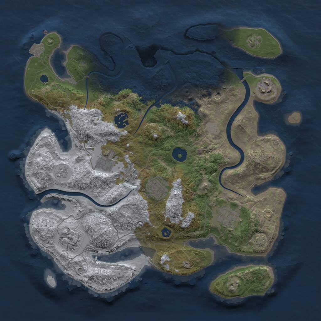 Rust Map: Procedural Map, Size: 3300, Seed: 241571992, 11 Monuments