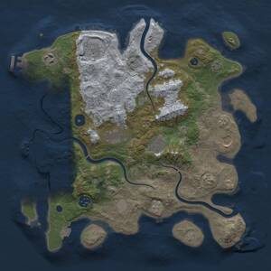 Thumbnail Rust Map: Procedural Map, Size: 3500, Seed: 4545072, 13 Monuments