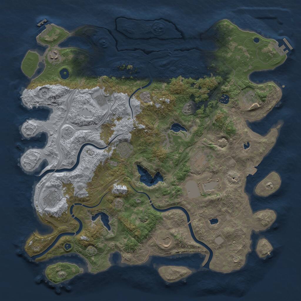 Rust Map: Procedural Map, Size: 4500, Seed: 1778366322, 16 Monuments