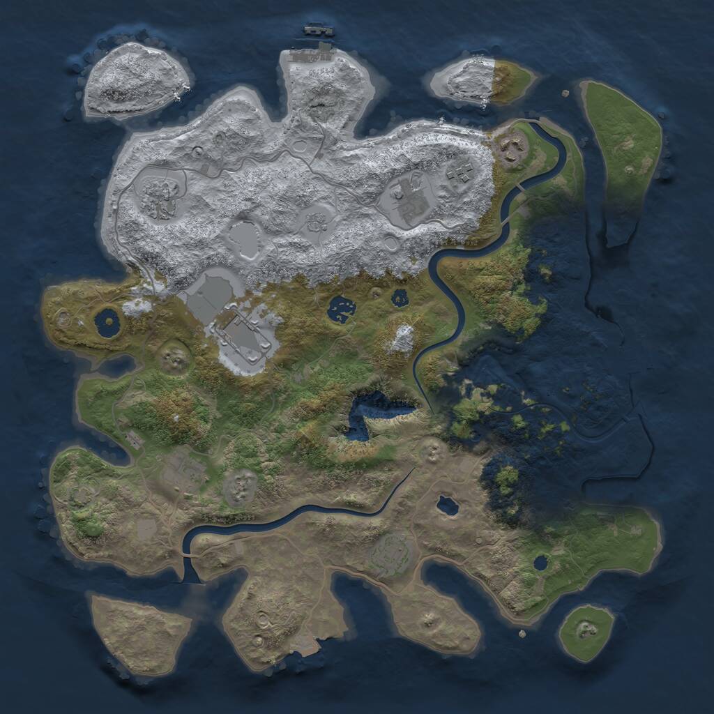 Rust Map: Procedural Map, Size: 4000, Seed: 69769167, 14 Monuments