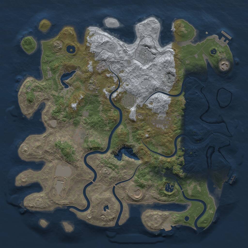 Rust Map: Procedural Map, Size: 4200, Seed: 319072370, 16 Monuments