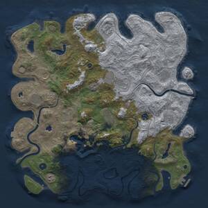 Thumbnail Rust Map: Procedural Map, Size: 4500, Seed: 464398991, 17 Monuments