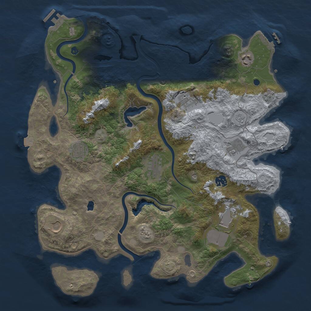 Rust Map: Procedural Map, Size: 4000, Seed: 1749453385, 15 Monuments