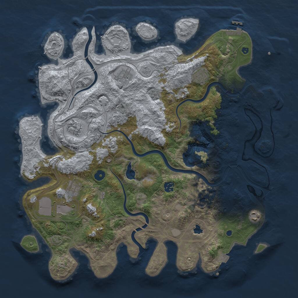 Rust Map: Procedural Map, Size: 4250, Seed: 1890647879, 15 Monuments
