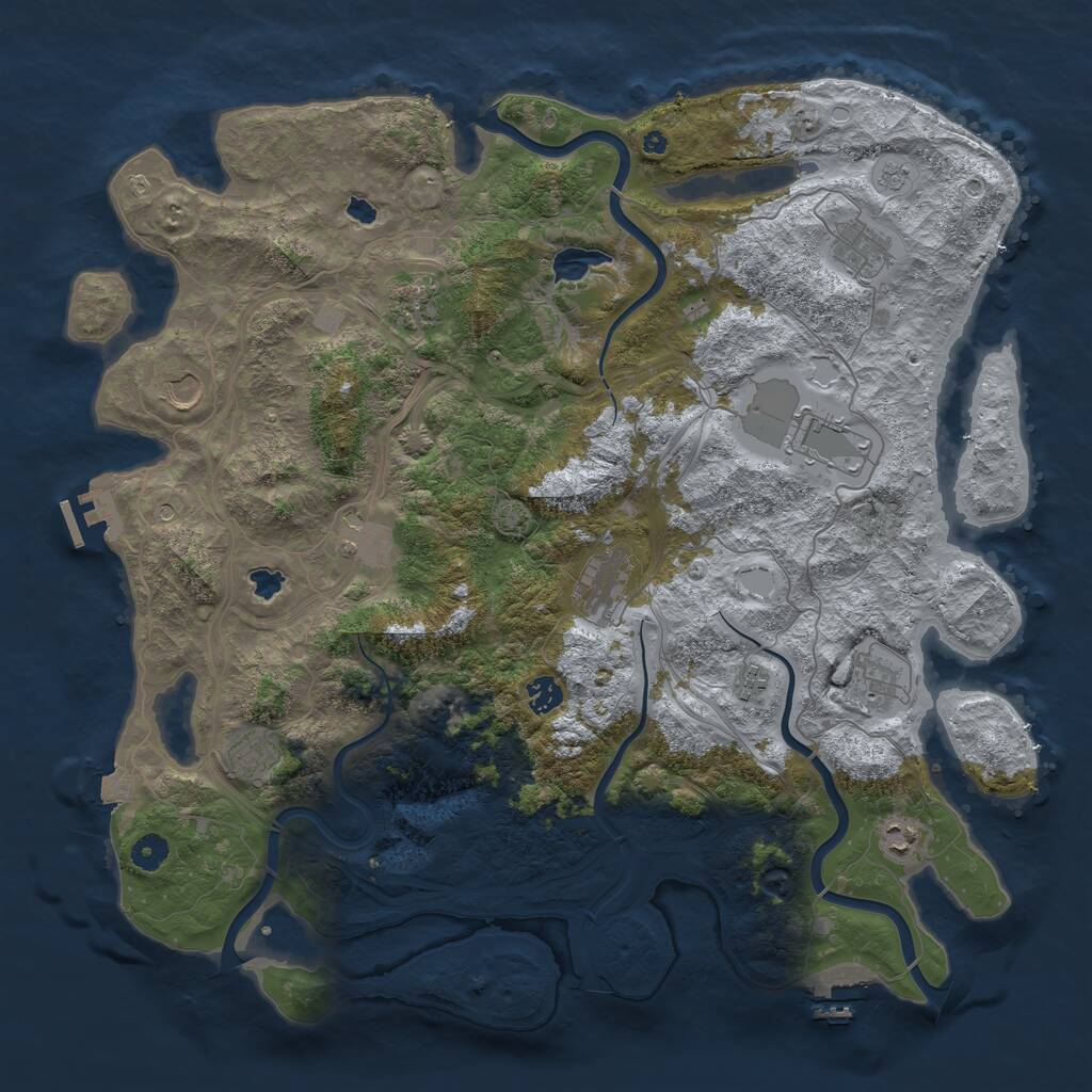 Rust Map: Procedural Map, Size: 4500, Seed: 237504507, 17 Monuments