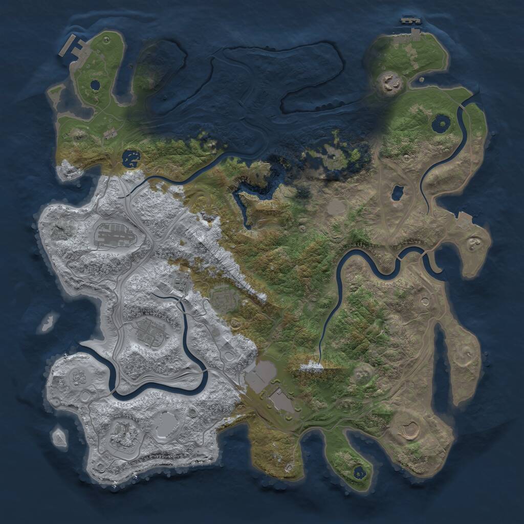 Rust Map: Procedural Map, Size: 4250, Seed: 1722982991, 16 Monuments