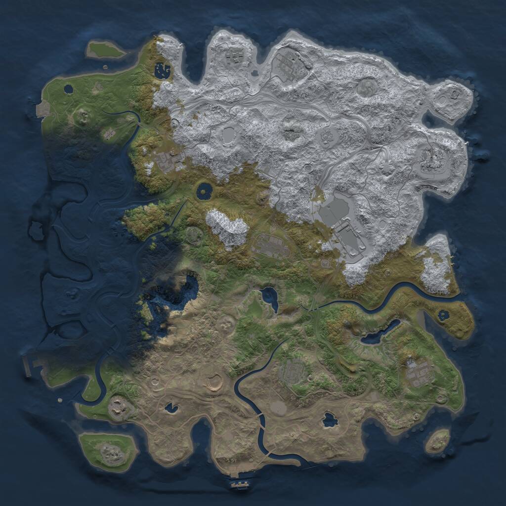 Rust Map: Procedural Map, Size: 4500, Seed: 797087628, 17 Monuments
