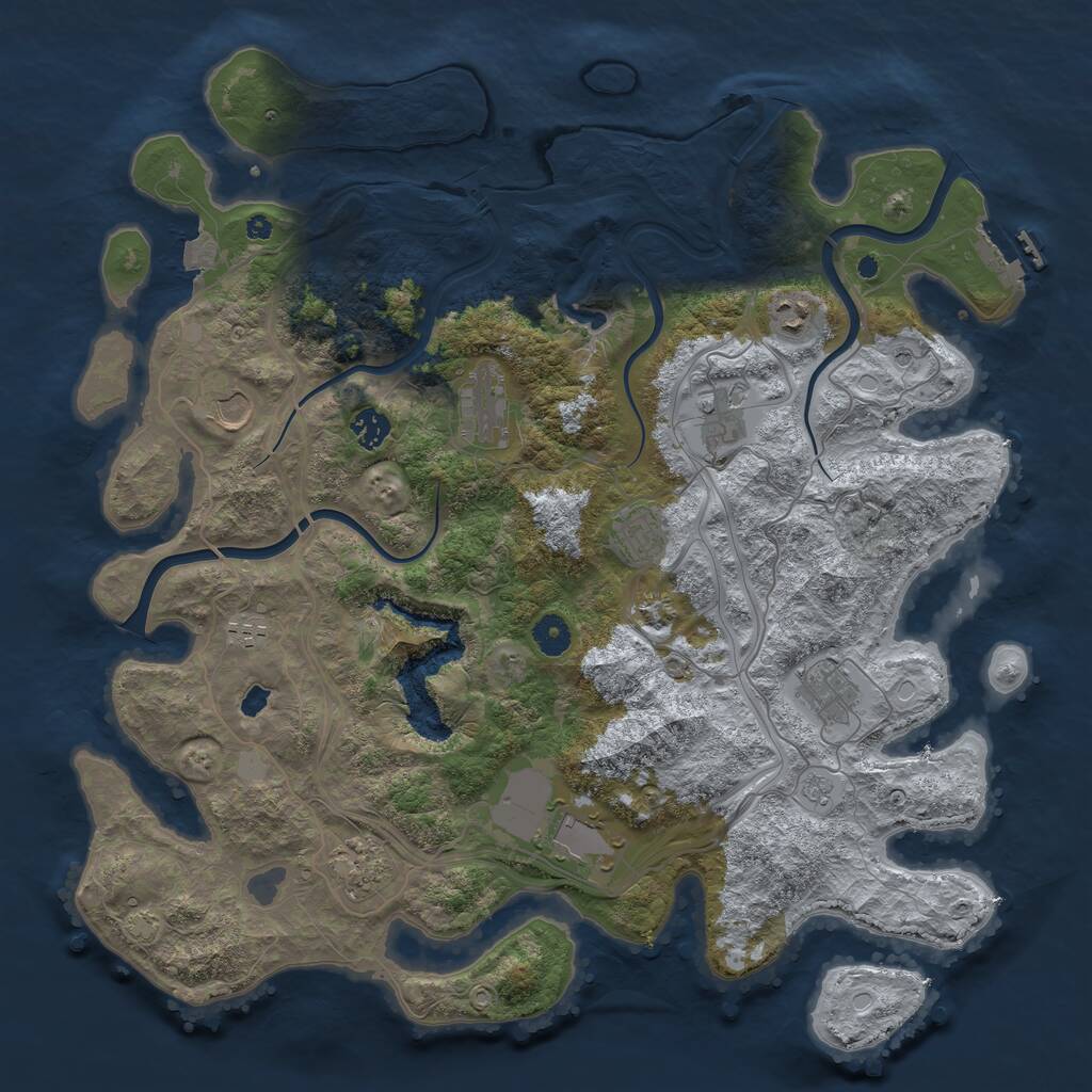 Rust Map: Procedural Map, Size: 4250, Seed: 2009126892, 15 Monuments