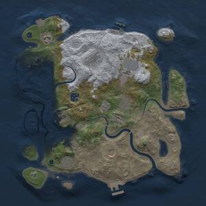 Thumbnail Rust Map: Procedural Map, Size: 3500, Seed: 1162534532, 15 Monuments