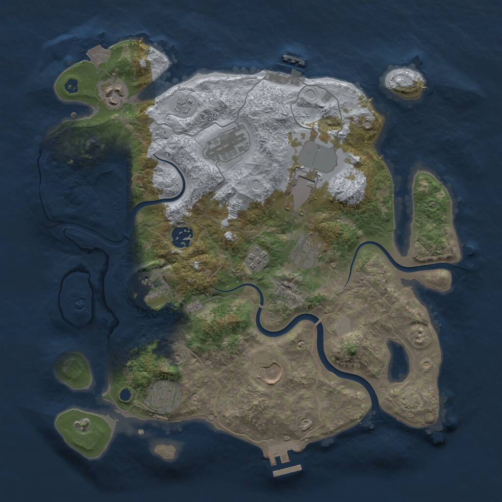 Rust Map: Procedural Map, Size: 3500, Seed: 1162534532, 15 Monuments