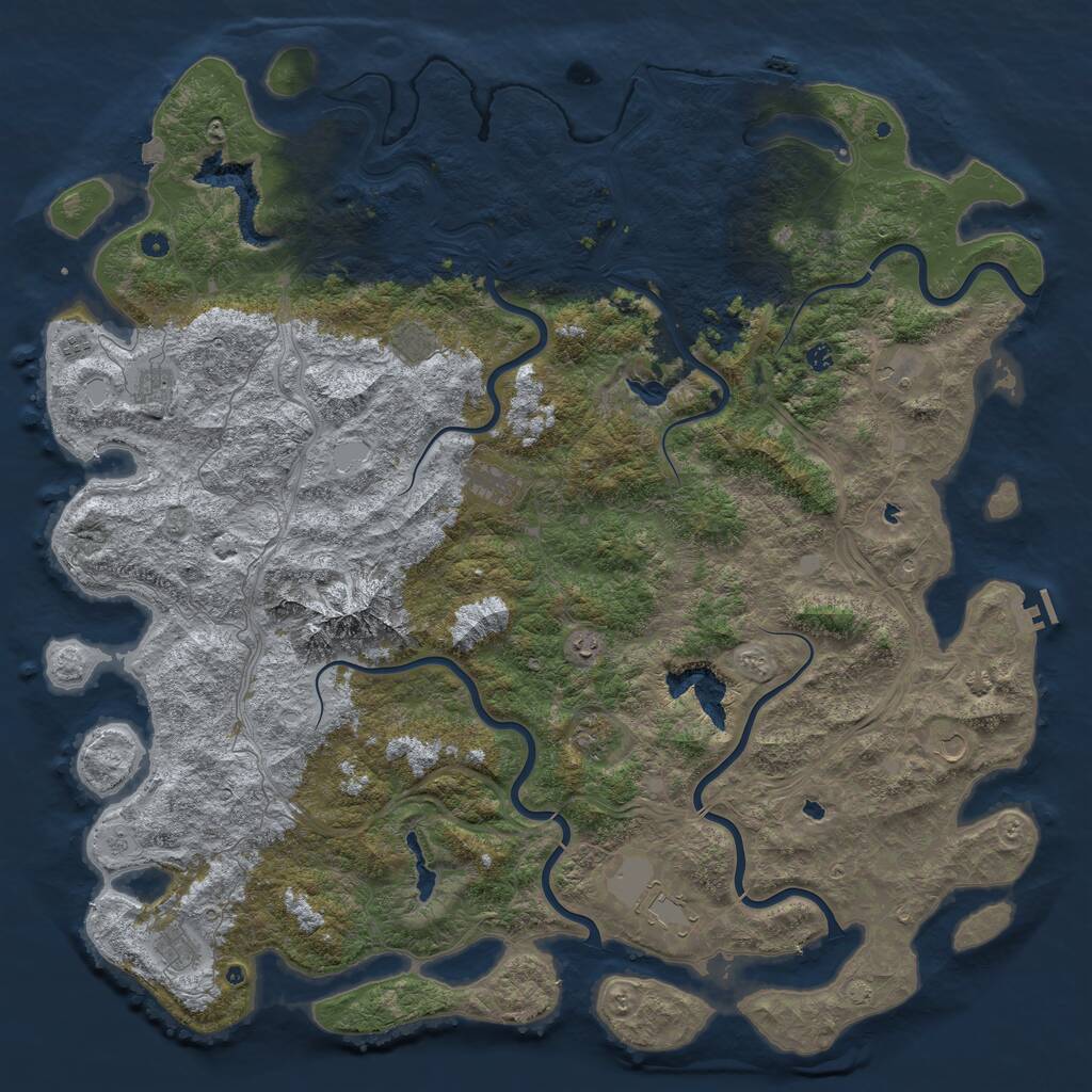 Rust Map: Procedural Map, Size: 6000, Seed: 342346723, 17 Monuments