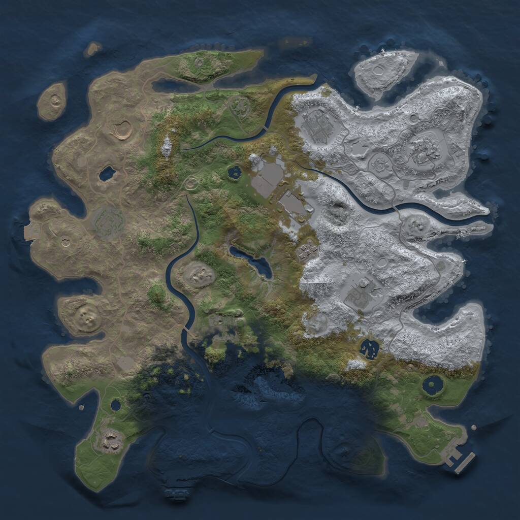 Rust Map: Procedural Map, Size: 4000, Seed: 1983612169, 16 Monuments
