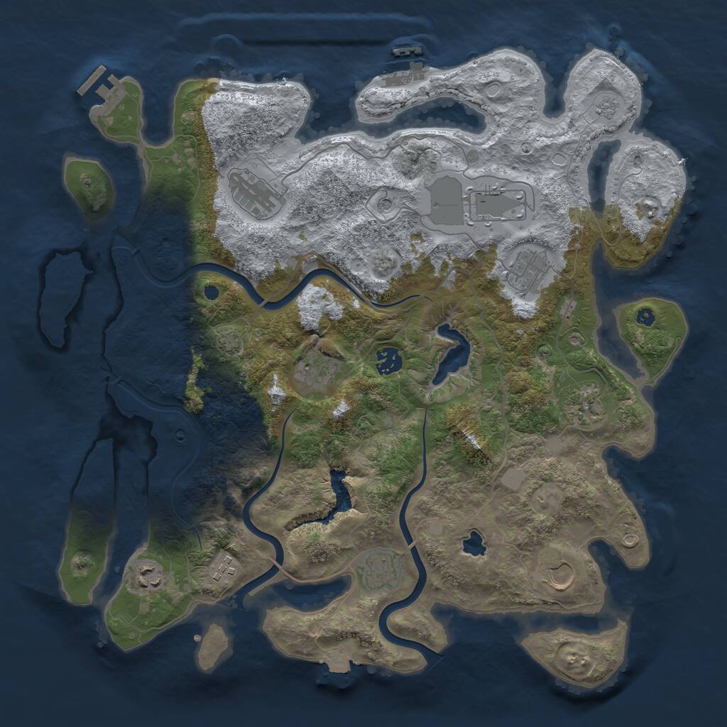 Rust Map: Procedural Map, Size: 4000, Seed: 3299963, 16 Monuments
