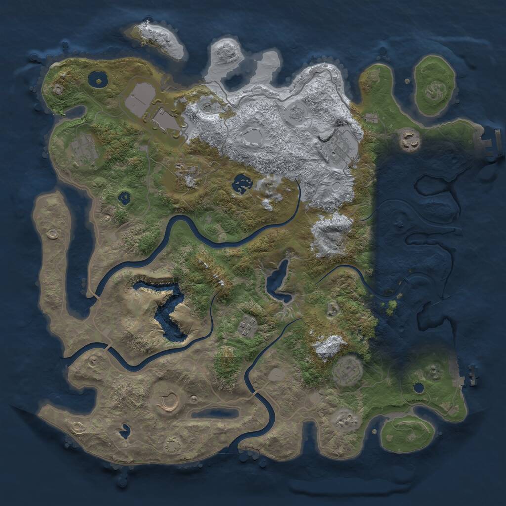 Rust Map: Procedural Map, Size: 4001, Seed: 13485931, 15 Monuments