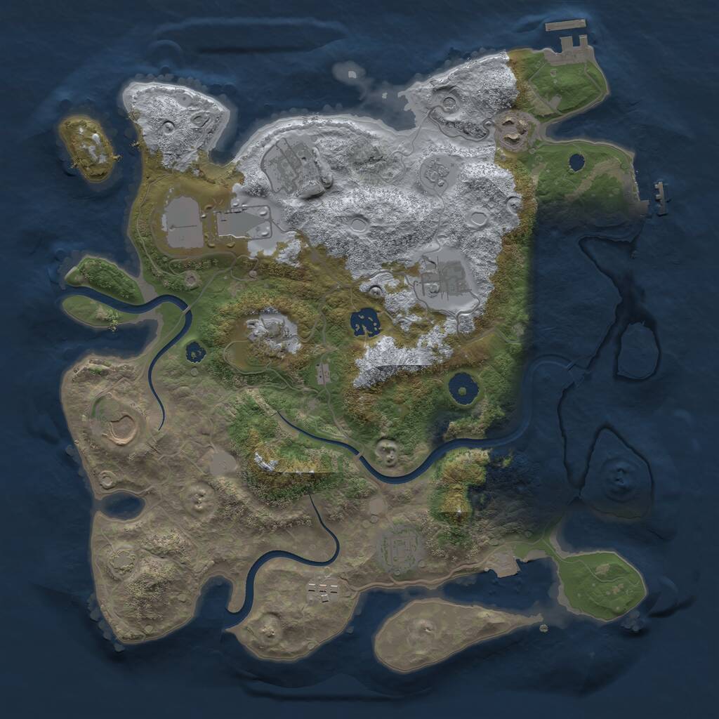 Rust Map: Procedural Map, Size: 3600, Seed: 527, 15 Monuments