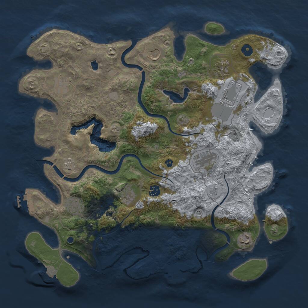 Rust Map: Procedural Map, Size: 4000, Seed: 159132, 16 Monuments