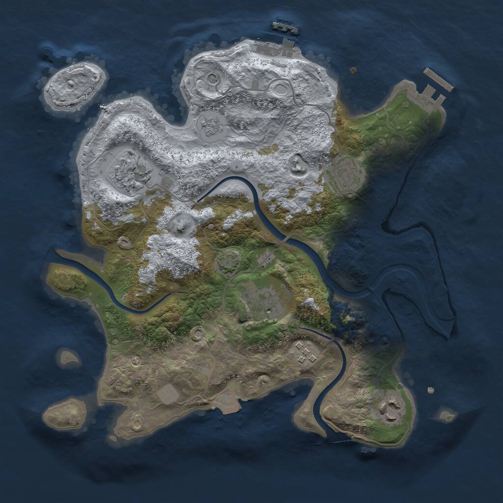 Rust Map: Procedural Map, Size: 3000, Seed: 75610, 11 Monuments
