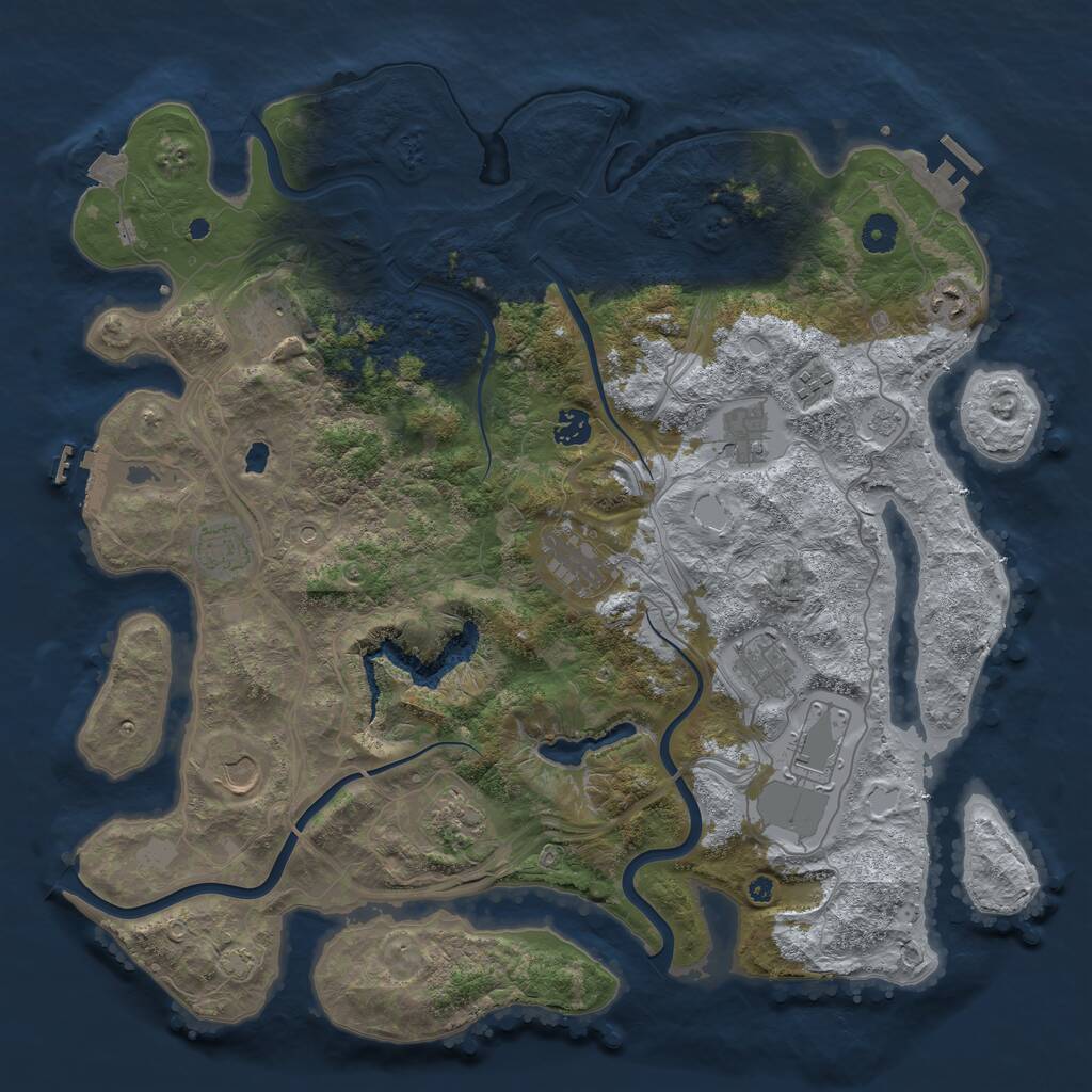 Rust Map: Procedural Map, Size: 4300, Seed: 264258869, 17 Monuments