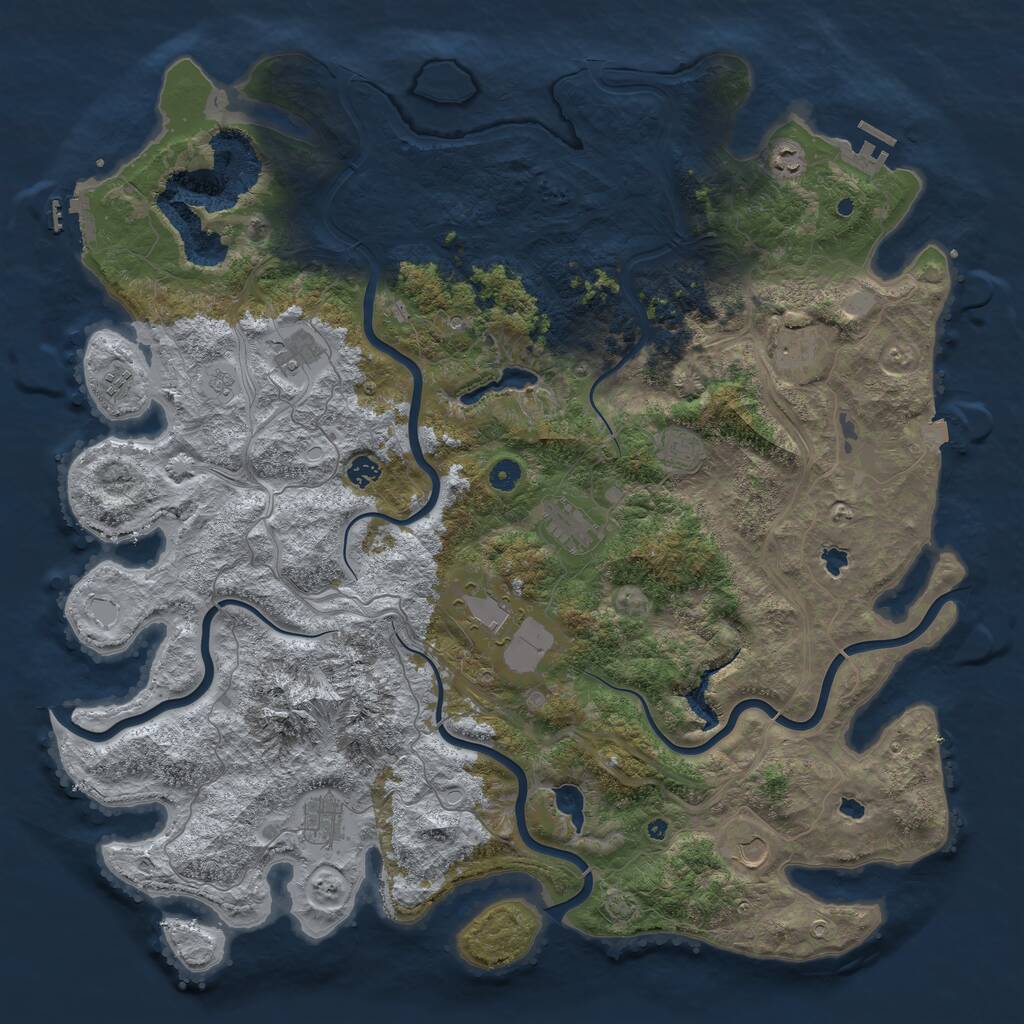 Rust Map: Procedural Map, Size: 5000, Seed: 1562749683, 16 Monuments