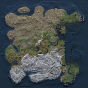 Thumbnail Rust Map: Procedural Map, Size: 3950, Seed: 1166348444, 17 Monuments