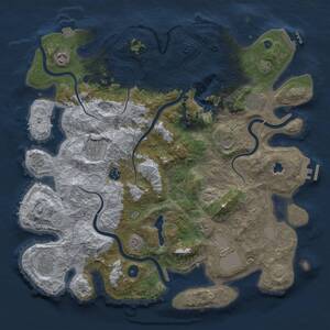Thumbnail Rust Map: Procedural Map, Size: 4200, Seed: 889868, 15 Monuments