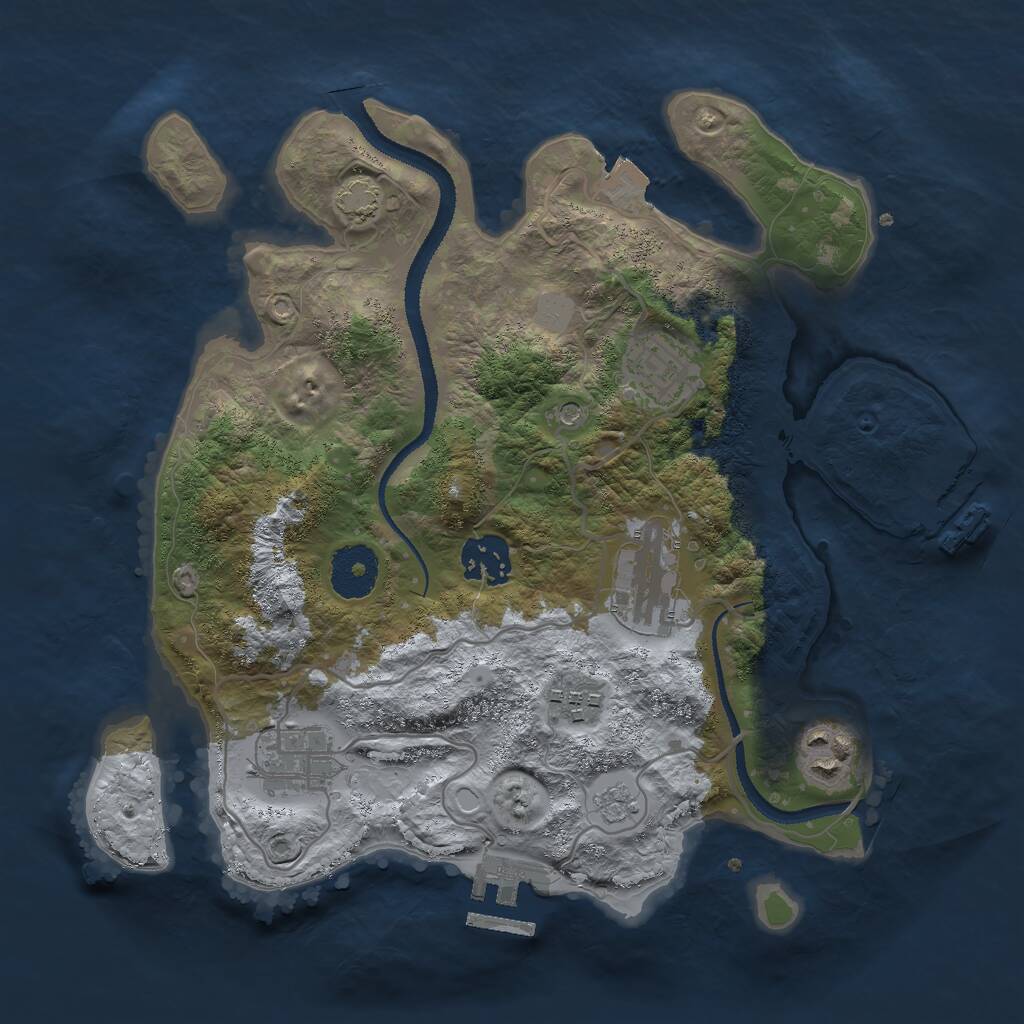 Rust Map: Procedural Map, Size: 3000, Seed: 516529453, 12 Monuments