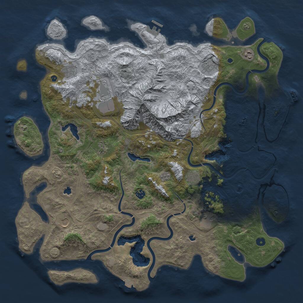 Rust Map: Procedural Map, Size: 5000, Seed: 18150601, 16 Monuments