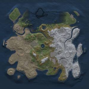 Thumbnail Rust Map: Procedural Map, Size: 3500, Seed: 1951809583, 14 Monuments