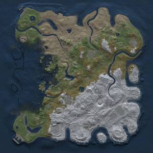 Thumbnail Rust Map: Procedural Map, Size: 4250, Seed: 214214241, 17 Monuments