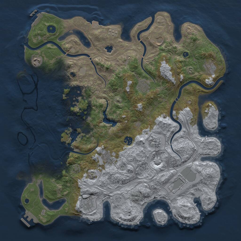 Rust Map: Procedural Map, Size: 4250, Seed: 214214241, 17 Monuments